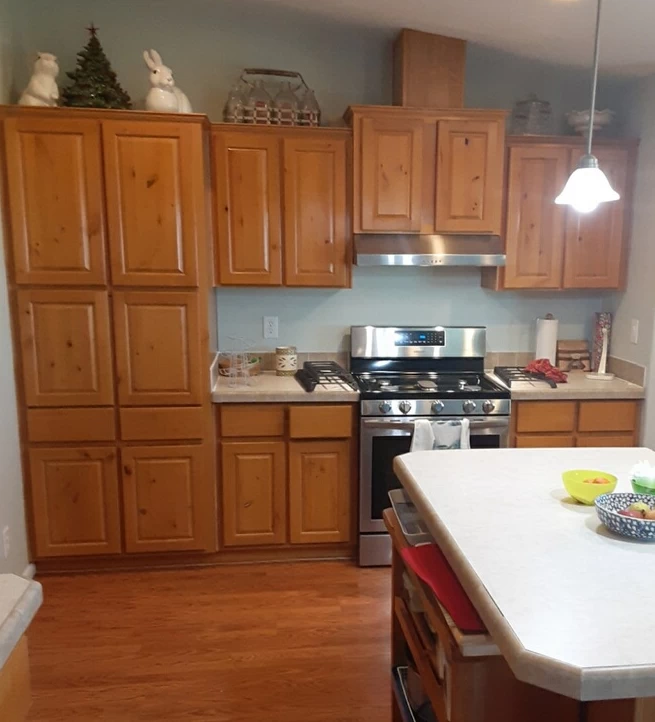 kitchen cabinets that need some paint